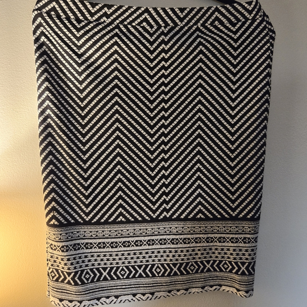 Melissa Paige Chevron Black and White Midi Skirt